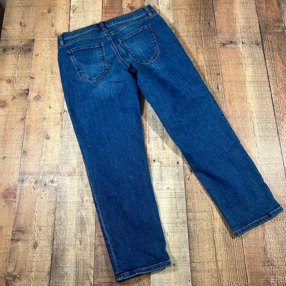 Loft Outlet 4 Blue Cotton Stretch Boyfriend Jeans Button Fly Medium Wash Denim - Picture 7 of 7